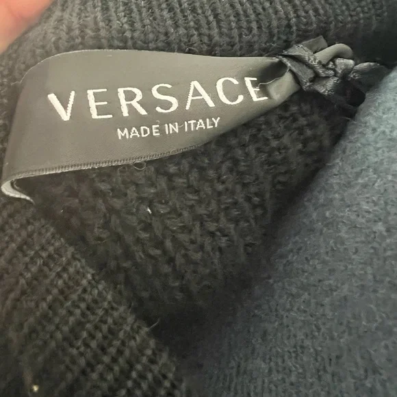 VERSACE New Black Cardigan Sweater - Picture 3 of 9